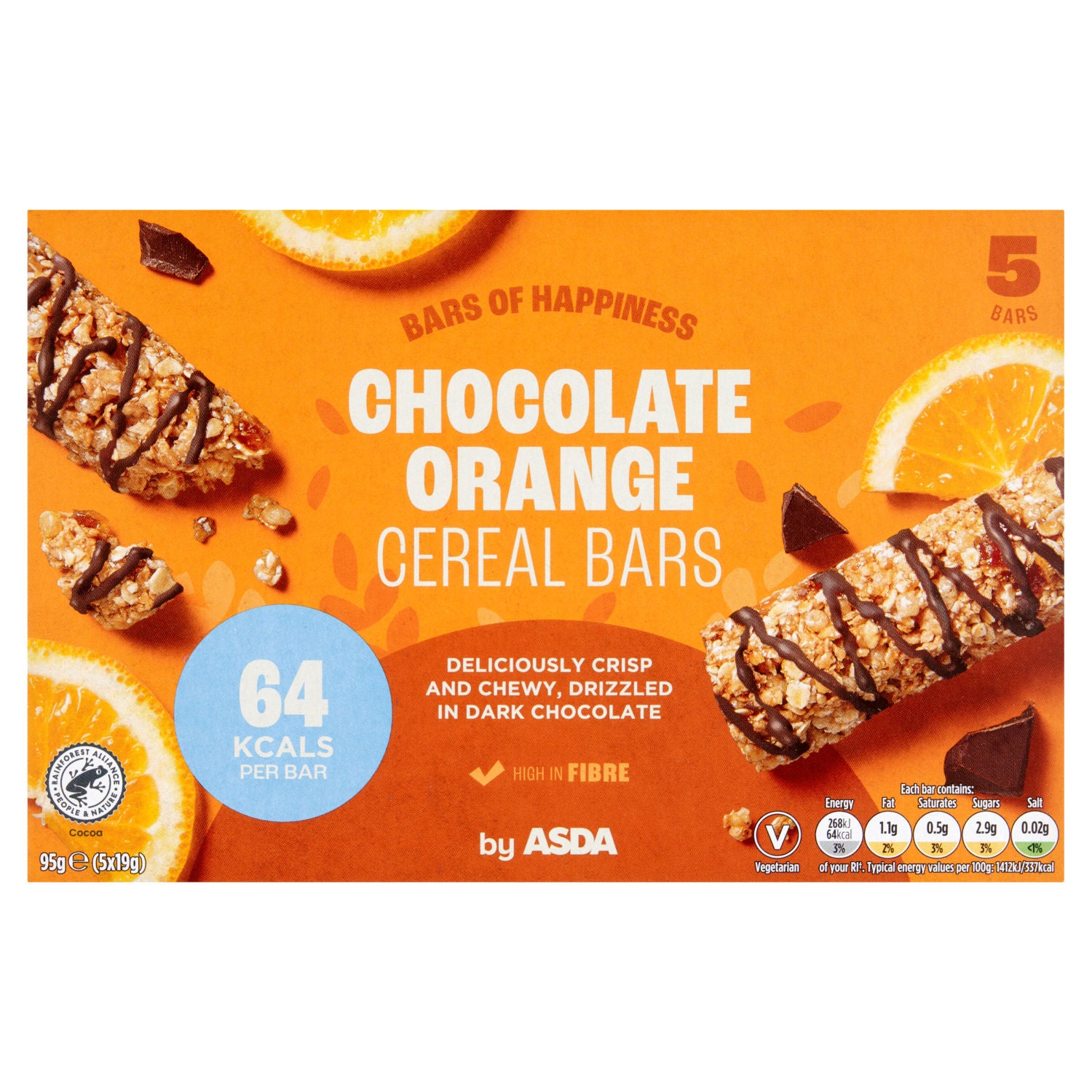 ASDA Chocolate Orange Cereal Bars 95g, UK version