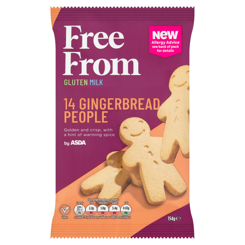 Asda Free From gingerbread people 154g, imported from the UK