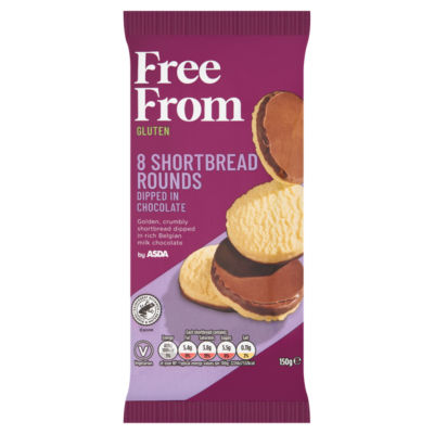 ASDA Asda Free From Gluten Free Chocolate Dipped Shortbread Rounds 150g- Buy online at McGrocer