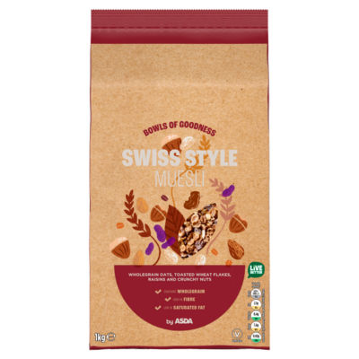 ASDA Swiss Style Muesli 1kg cereal, imported from the UK
