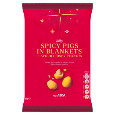 ASDA spicy pigs in blankets flavour crispy peanuts 150g, UK version