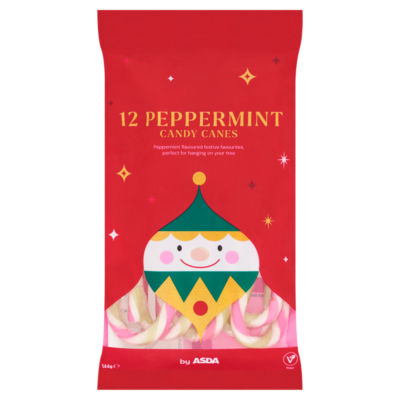 ASDA peppermint candy canes 144g, imported from the UK