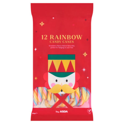 ASDA rainbow candy canes 144g, UK version