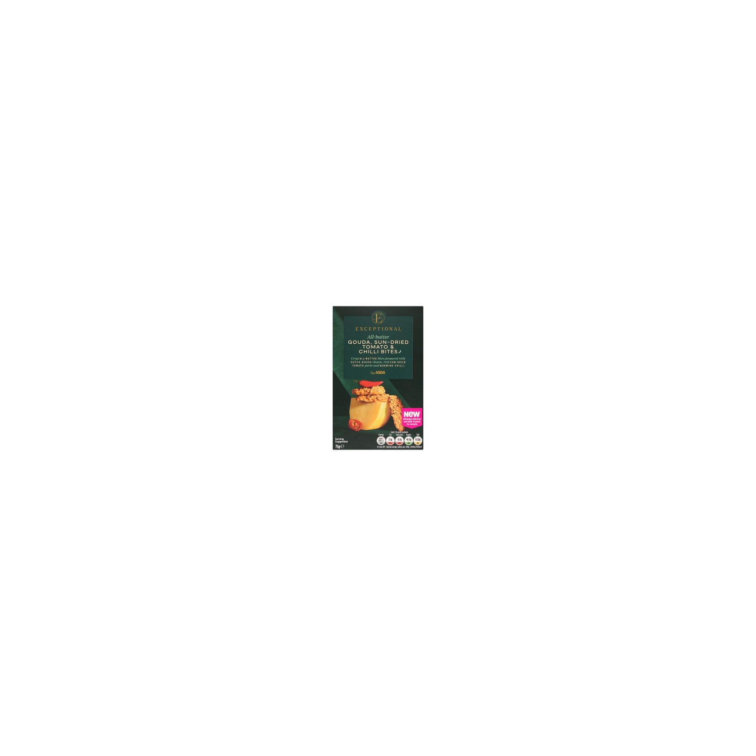 ASDA all-butter Gouda sun-dried tomato chilli bites 75g (British brand)
