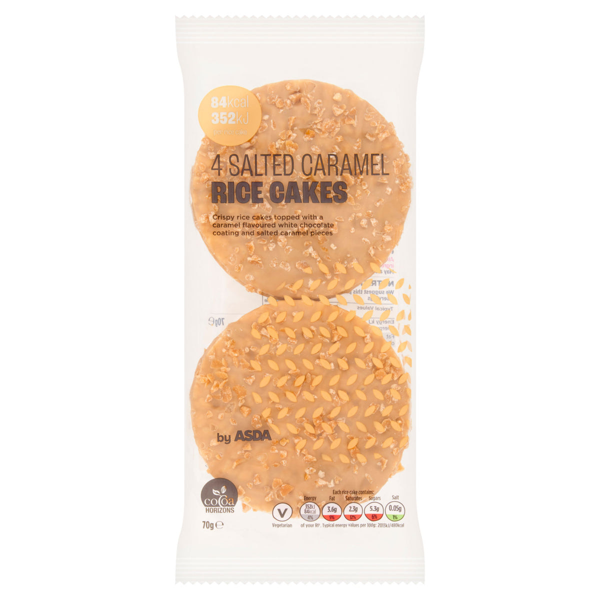 ASDA salted caramel rice cakes 70g, UK version