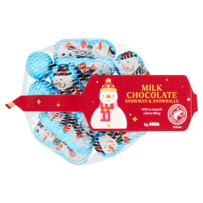 ASDA Snowman & Snowballs milk chocolate 80g (British brand)
