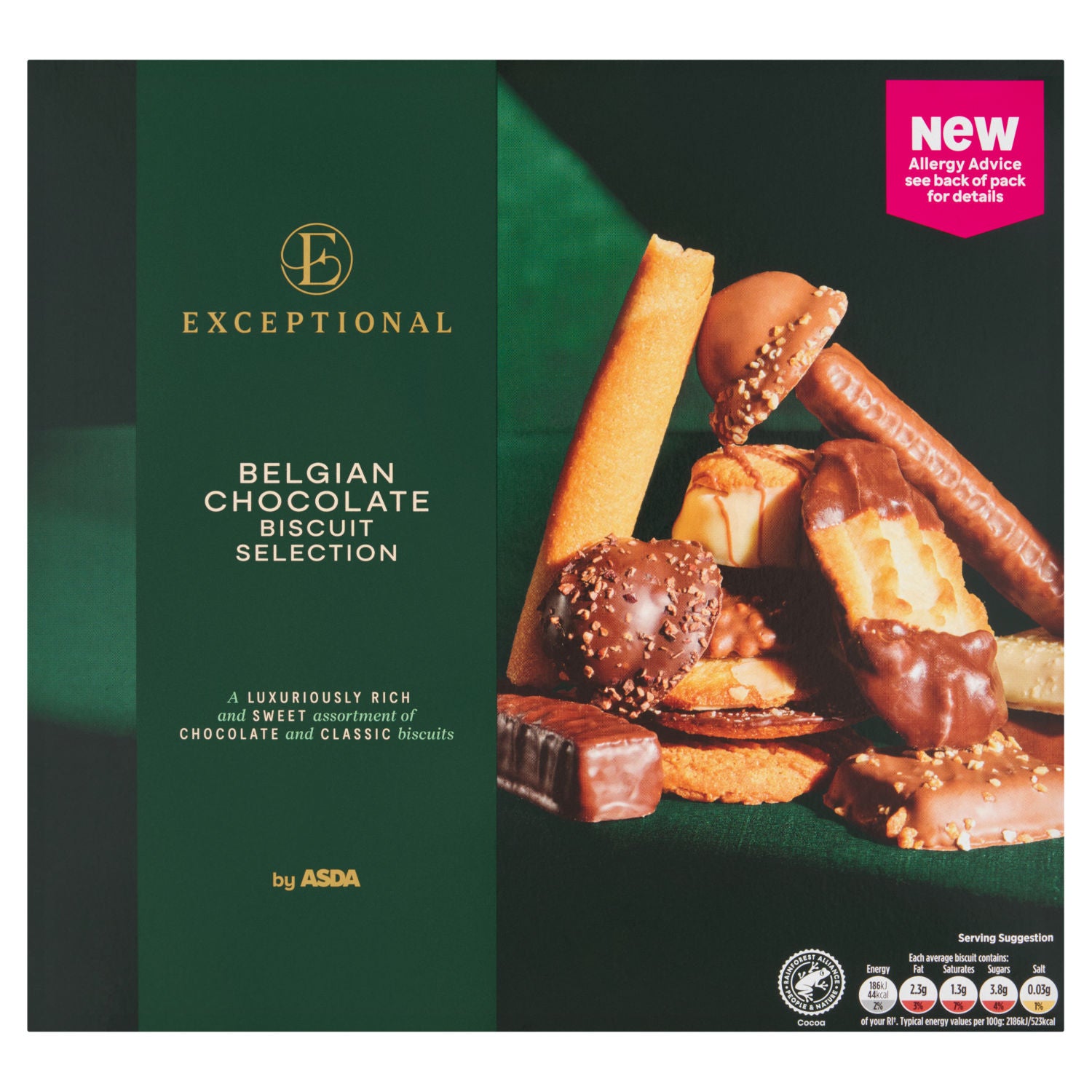 Asda Belgian chocolate biscuit selection 375g (British brand)