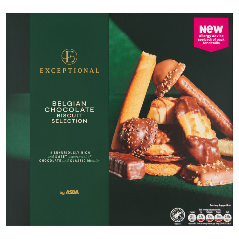 Asda Belgian chocolate biscuit selection 375g (British brand)