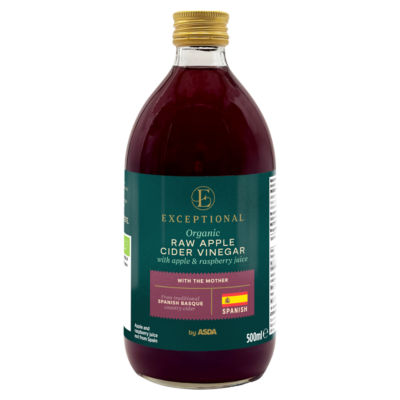 ASDA apple cider vinegar with apple and raspberry juice 500ml - British product