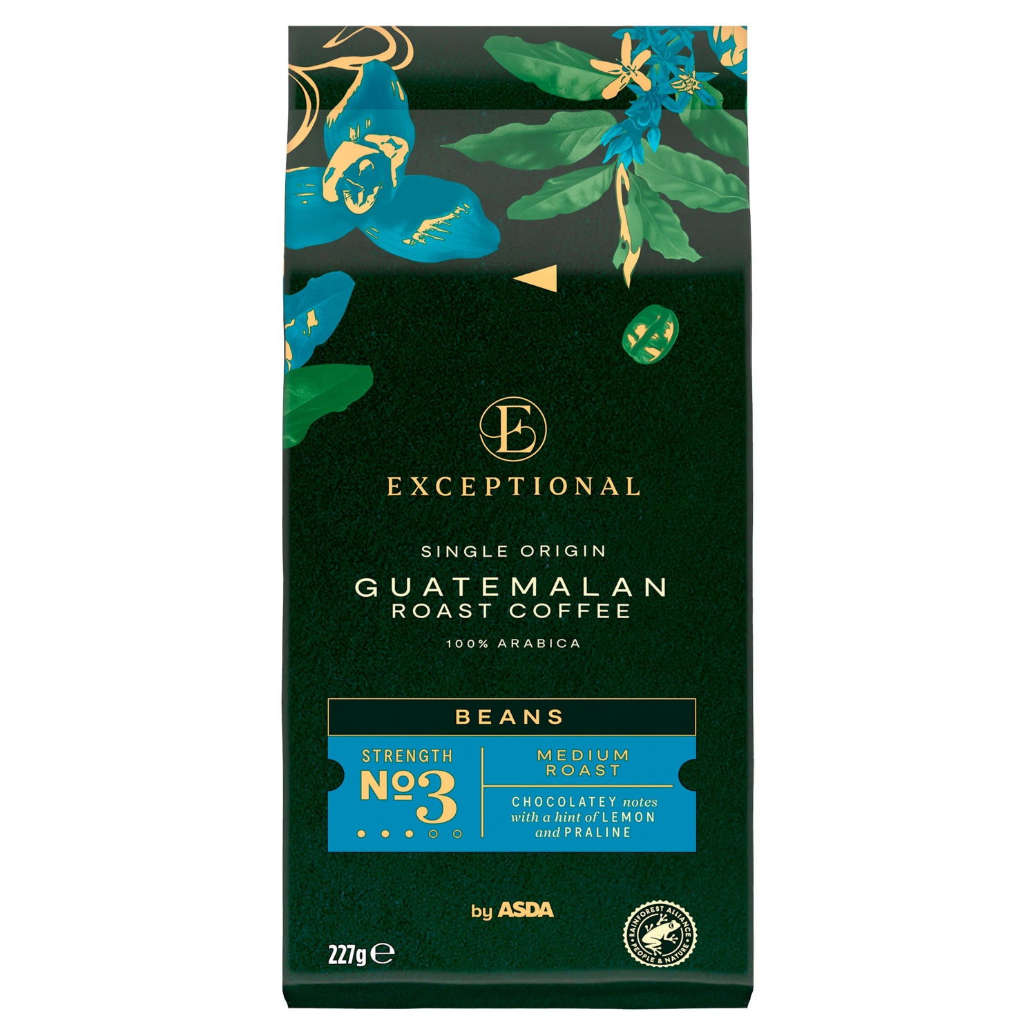 Asda Guatemalan roast coffee beans 227g, UK version