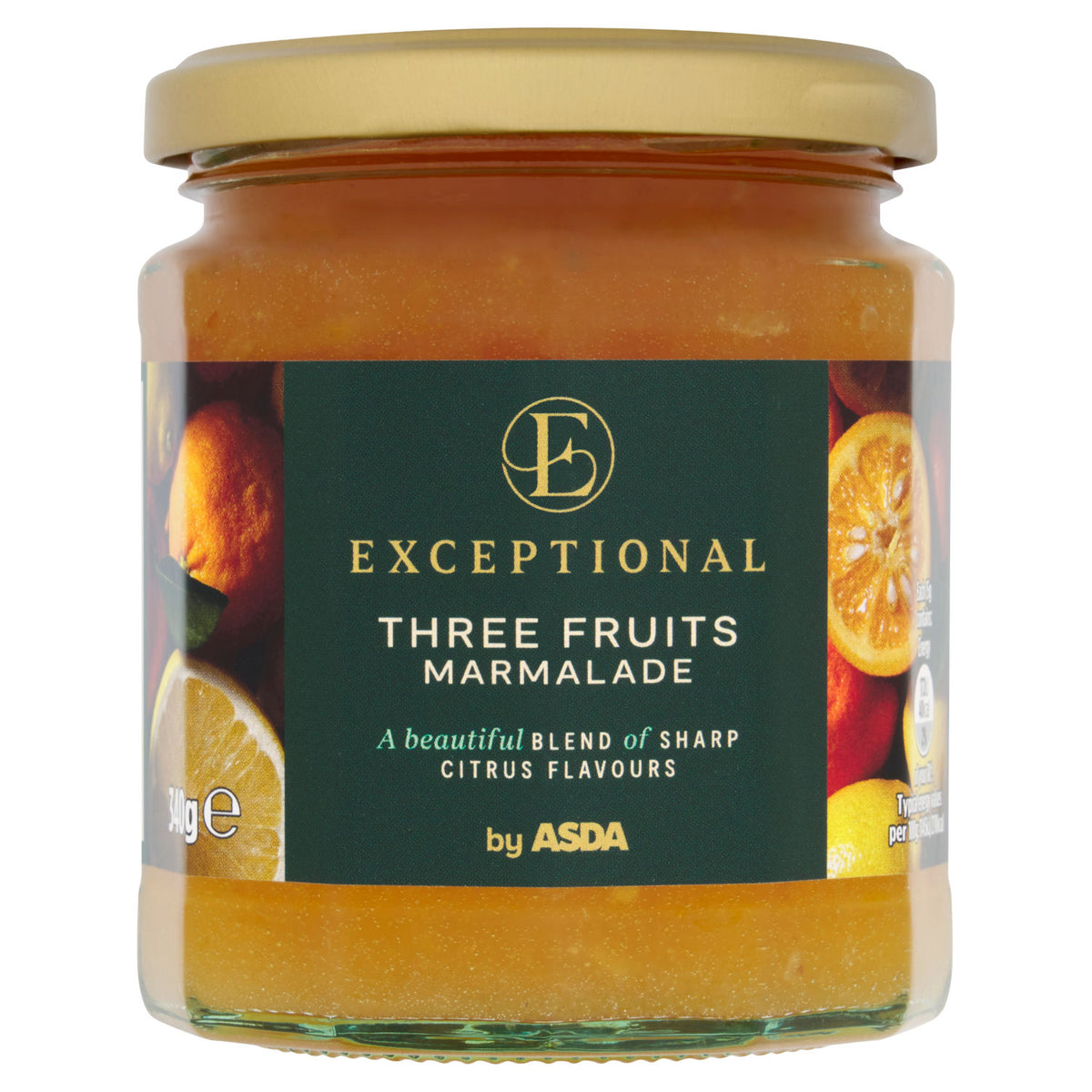 ASDA Three Fruits Marmalade 340g, imported from the UK