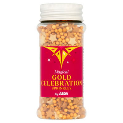 ASDA gold celebration sprinkles 68g, UK version