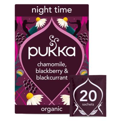 Pukka organic night time berry herbal tea 20 tea bags, UK version