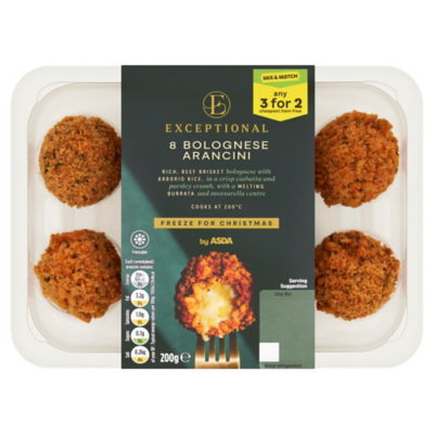 ASDA bolognese arancini 200g, UK version
