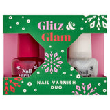 Glitz & Glam nail varnish duo red and silver 2x12ml, imported from the UK