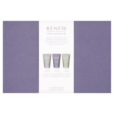 Asda Renew hand cream collection with essential oils, UK version