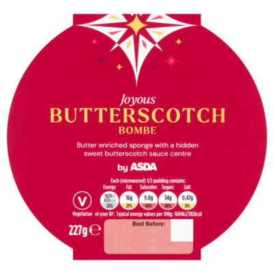 ASDA Butterscotch Bombe 227g (British brand)