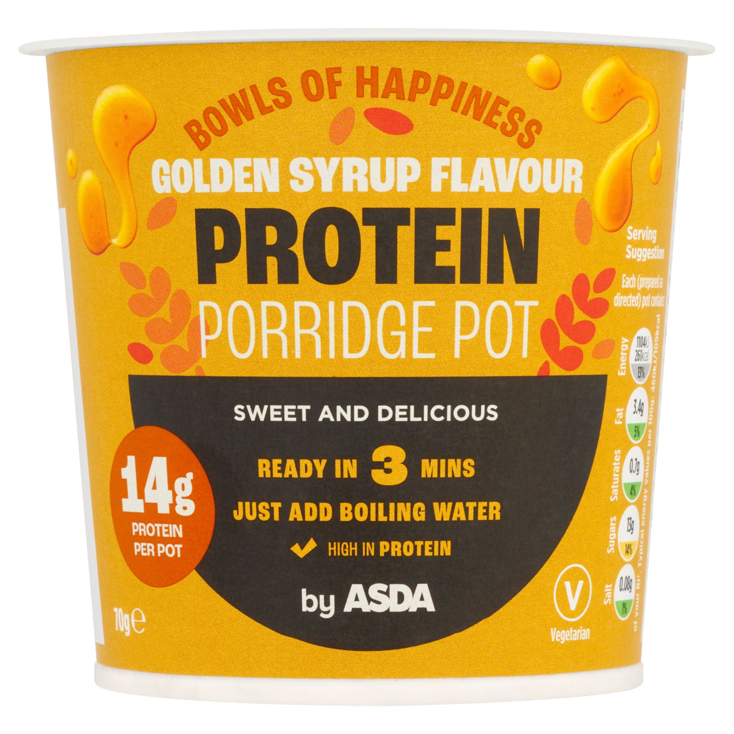 ASDA golden syrup flavour porridge pot 70g (British brand)