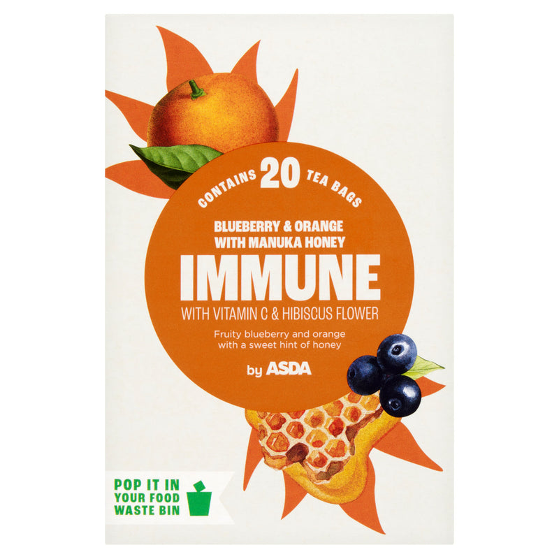 ASDA Immune Tea blueberry orange manuka honey tea bags 40g (British brand)