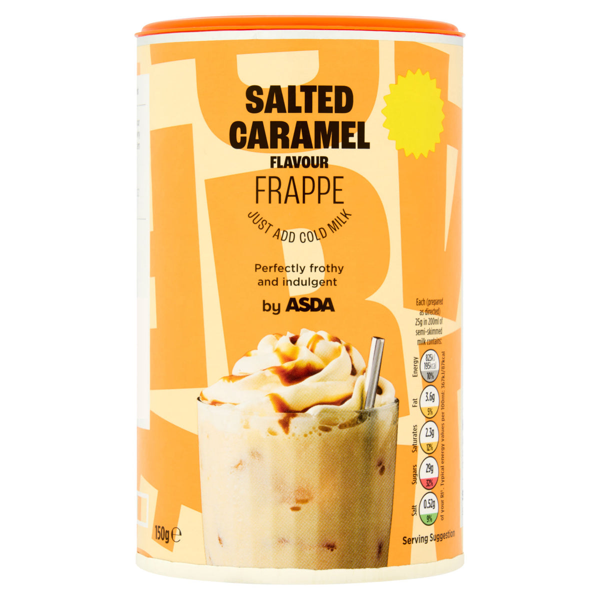 ASDA salted caramel flavour frappe powder 150g - British product
