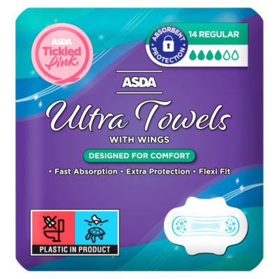 ASDA ultra towels regular 14 pack - British product