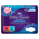 ASDA night ultra towels with wings 10 count - British product