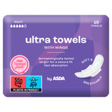 ASDA night ultra towels with wings 10 count - British product