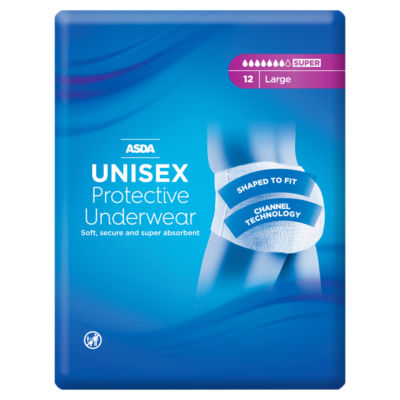 ASDA Unisex Beskyttelsesundertøy for Svak Blære Stor Pakke med 12