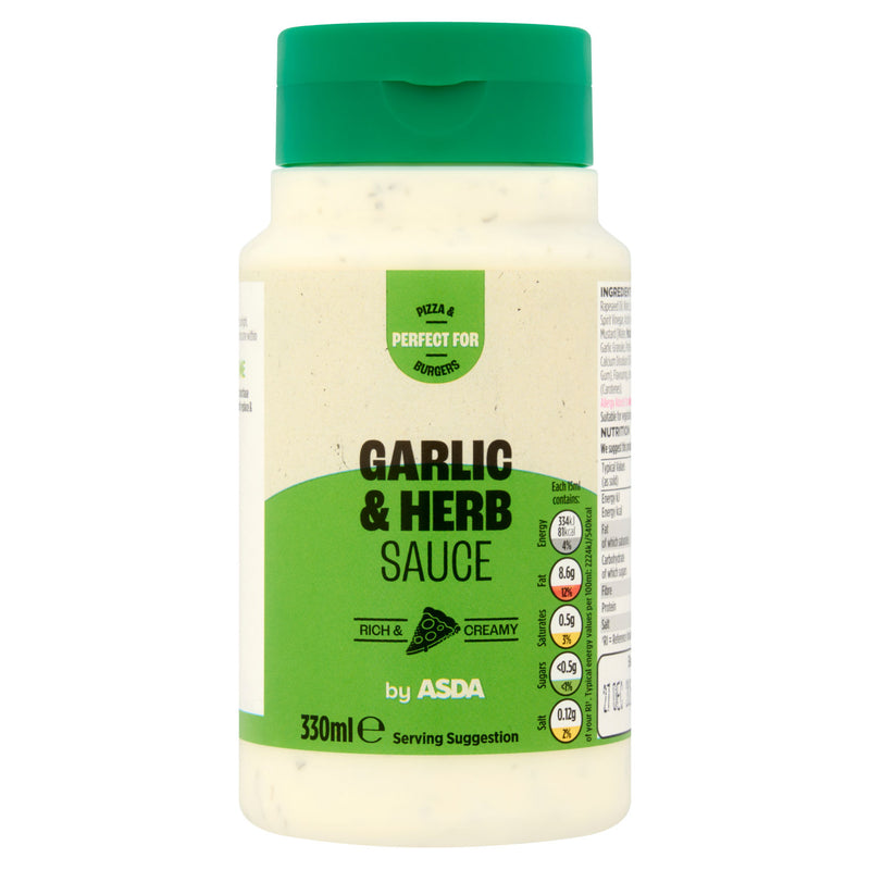 ASDA Garlic & Herb sauce 330ml, UK version