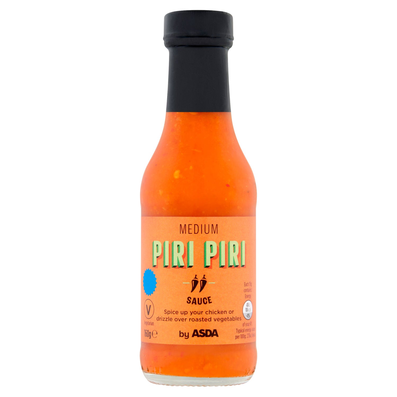 ASDA medium piri piri sauce 160g, imported from the UK