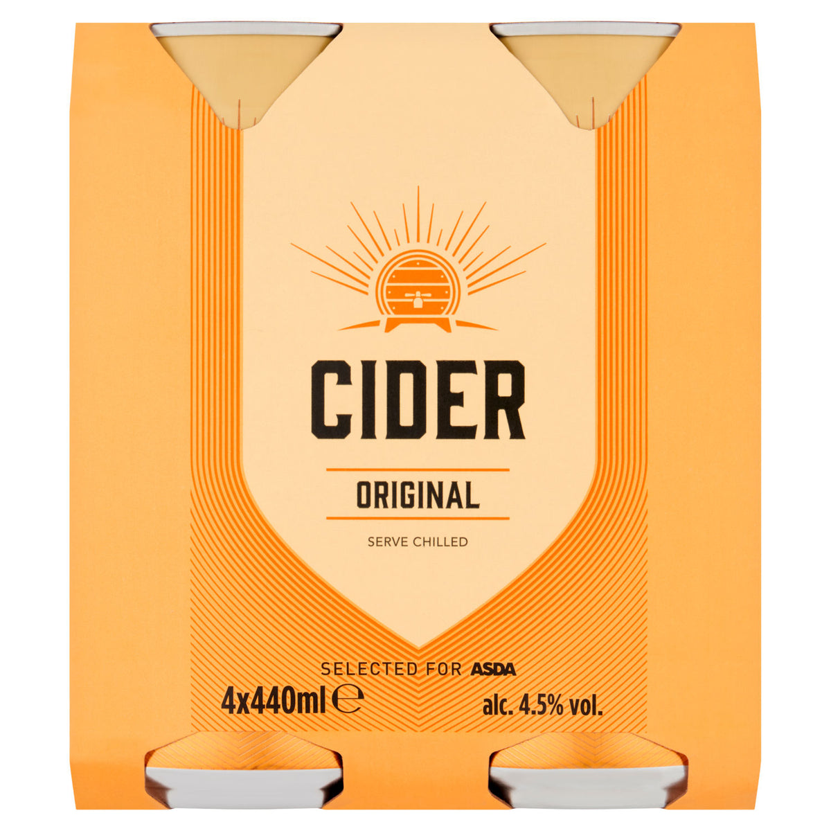 ASDA Cider Original dry cider 4x440ml (British brand)