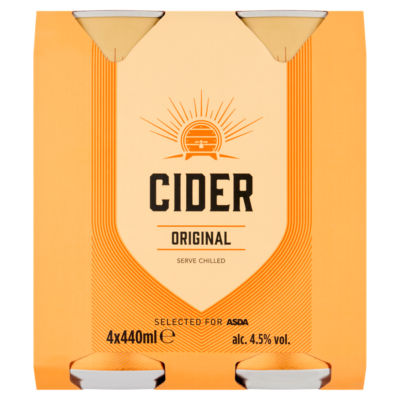 ASDA Cider Original dry cider 4x440ml (British brand)