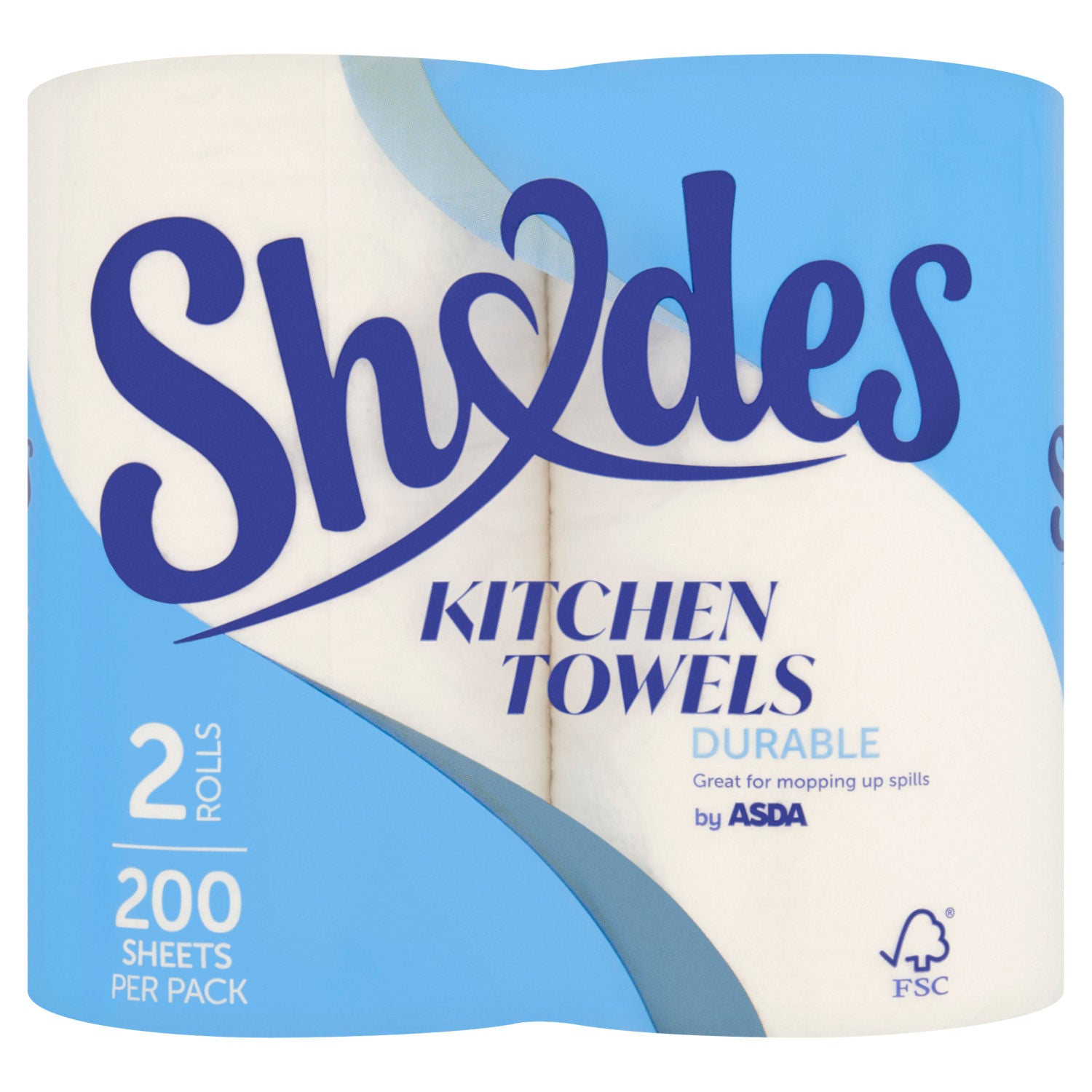 ASDA Shades Durable Kitchen Towel Rolls 2 rolls - British product
