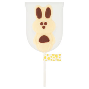 Asda bunny shaped white chocolate lollipop 30g, UK version