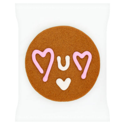 Asda gingerbread biscuit with pink and white icing, UK version