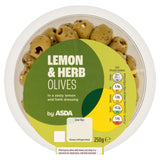 ASDA Lemon & Herb Olives 250g, UK version