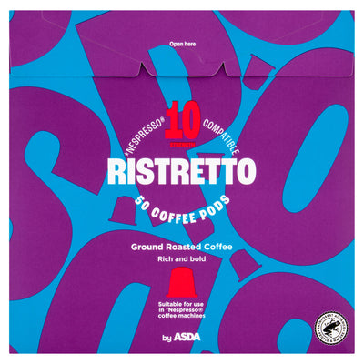 ASDA ASDA Ristretto Coffee Pods 260g (50 x 5.2g)- Buy online at McGrocer