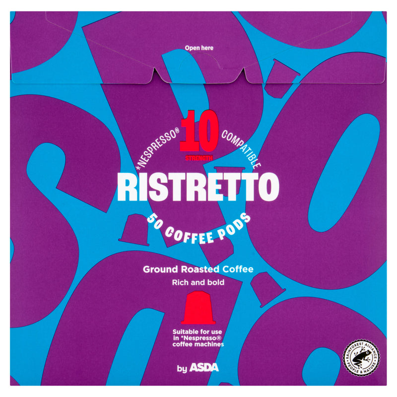 ASDA ristretto coffee pods 260g, imported from the UK