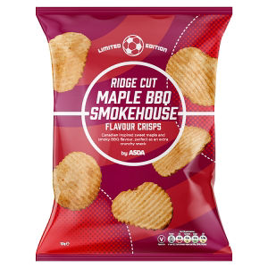 ASDA Maple BBQ Smokehouse Ridge Cut Crisps 150g (British brand)