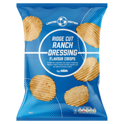 ASDA ridge cut ranch dressing flavour crisps 150g - British product