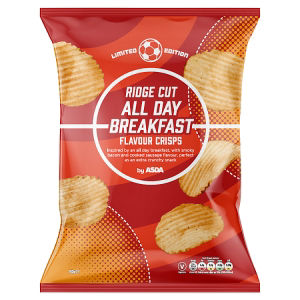 ASDA all day breakfast flavour ridge cut crisps 150g (British brand)