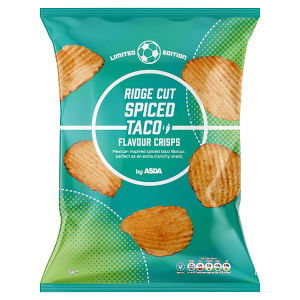 ASDA ridge cut taco flavour crisps 150g (British brand)