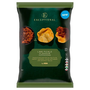 ASDA Lime Pickle Poppadoms flavour 85g, imported from the UK
