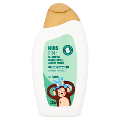 ASDA ASDA Kids 3-in-1 Shampoo Conditioner & Body Wash Coconut Fragrance 250ml- Buy online at McGrocer