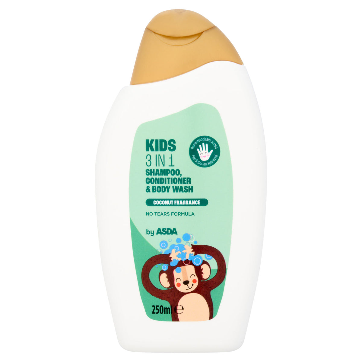 ASDA kids 3-in-1 shampoo conditioner body wash coconut fragrance 250ml, UK version