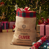 Fortnum & Mason personalised tartan hessian Santa sack medium (British brand)