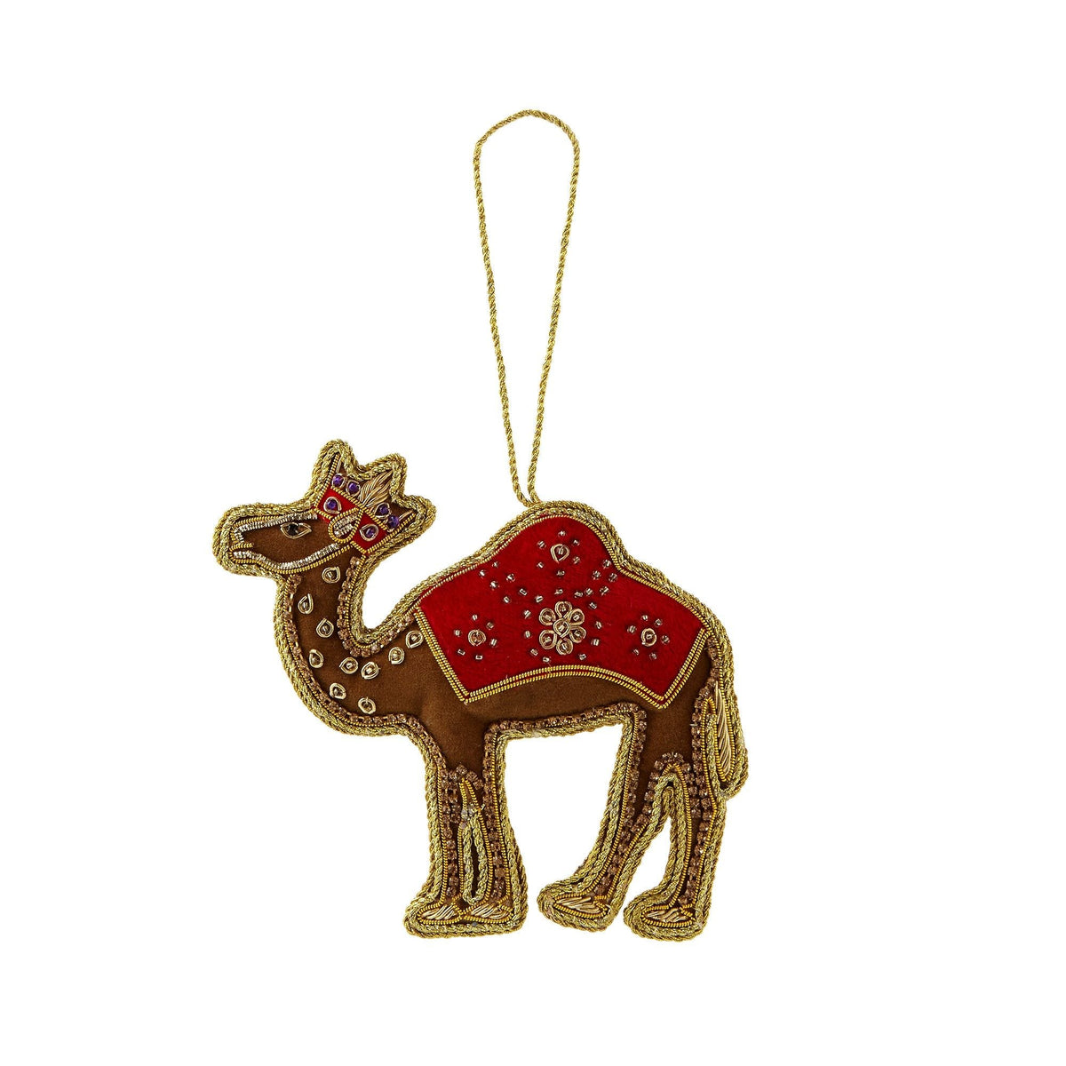 Fortnum's embroidered camel Christmas decoration 12cm, imported from the UK