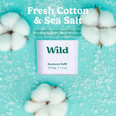 Wild refillable natural deodorant 40g, UK version