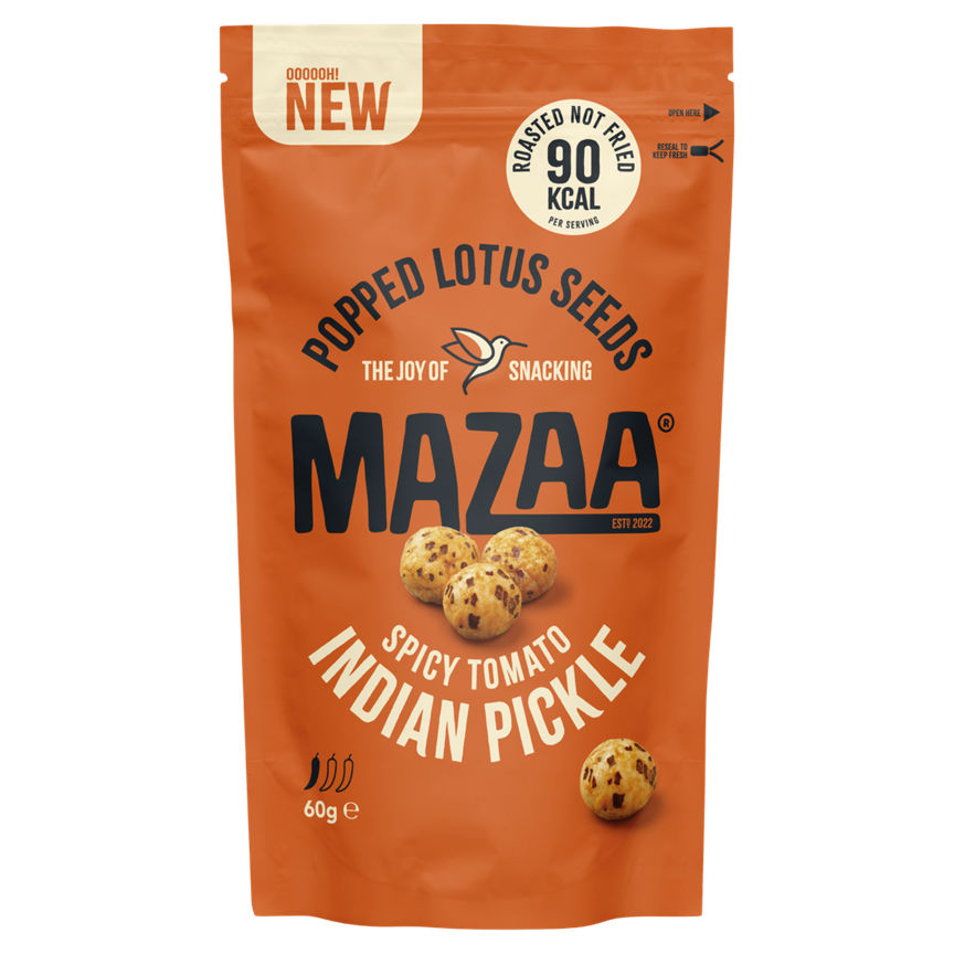 Mazaa Popped Lotus Seeds Spicy Tomato Indian Pickle GOODS ASDA   