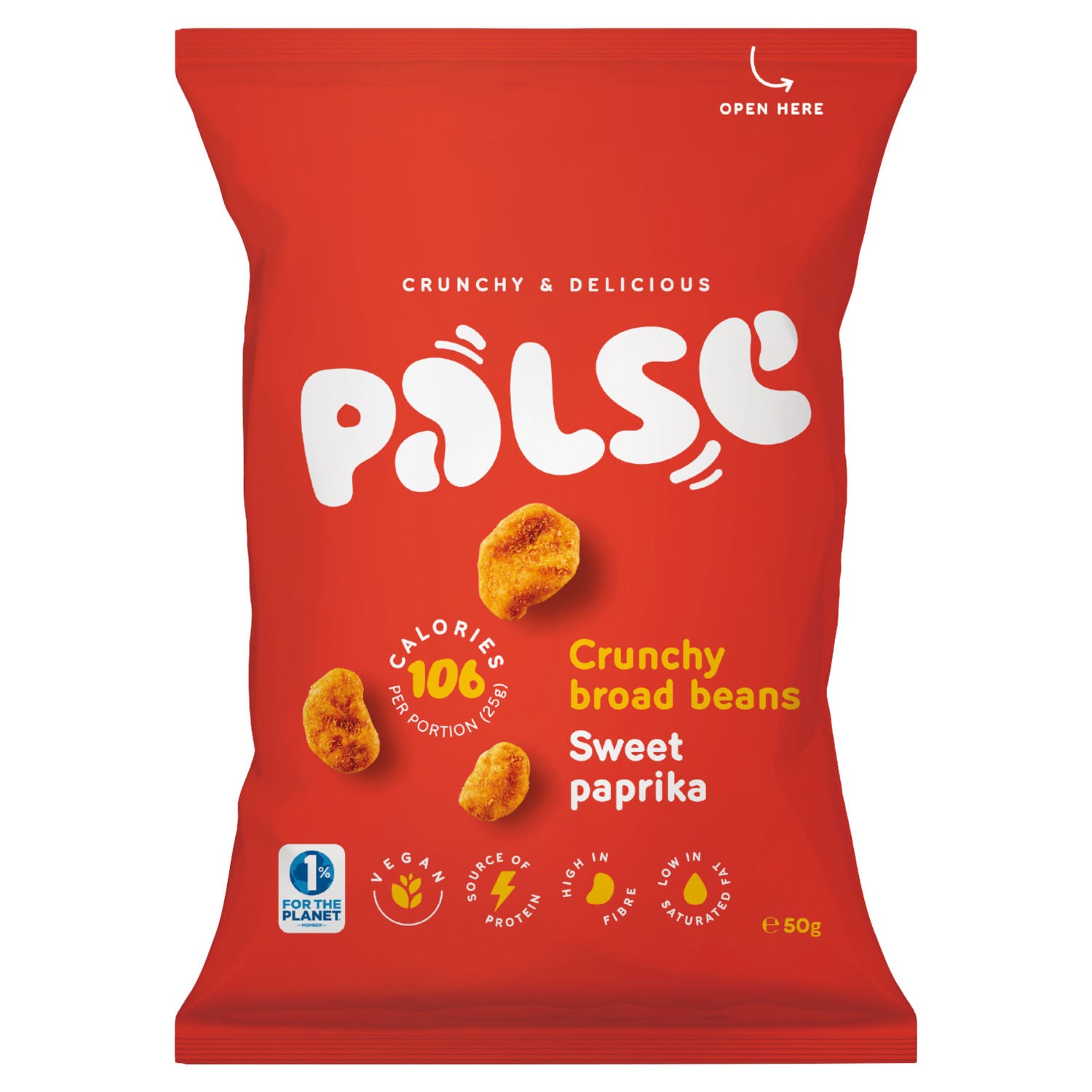 Pulse crunchy broad beans sweet paprika 50g, UK version